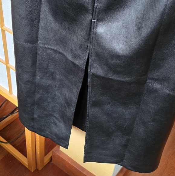 NWT Amanda Uprichard Ethan black Faux Leather Midi Dress Size Medium - Picture 13 of 15